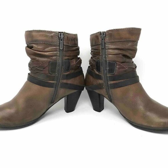 Pikolinos Ankle Boots Brown Zip Up Cuban Heel 7 - Picture 3 of 8